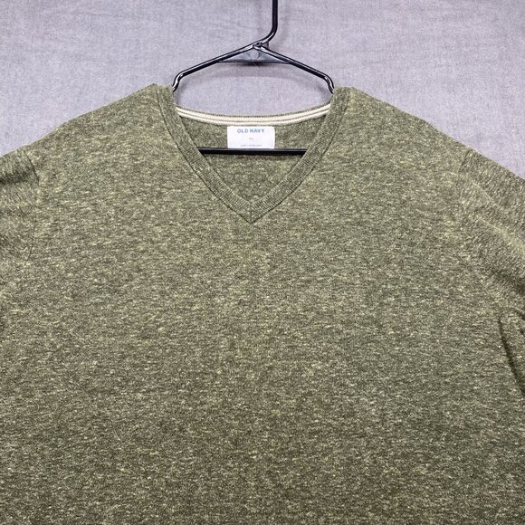 Old Navy Mens XXL Green V-Neck Pullover Sweater Cotton & Polyester Blend - Picture 9 of 11